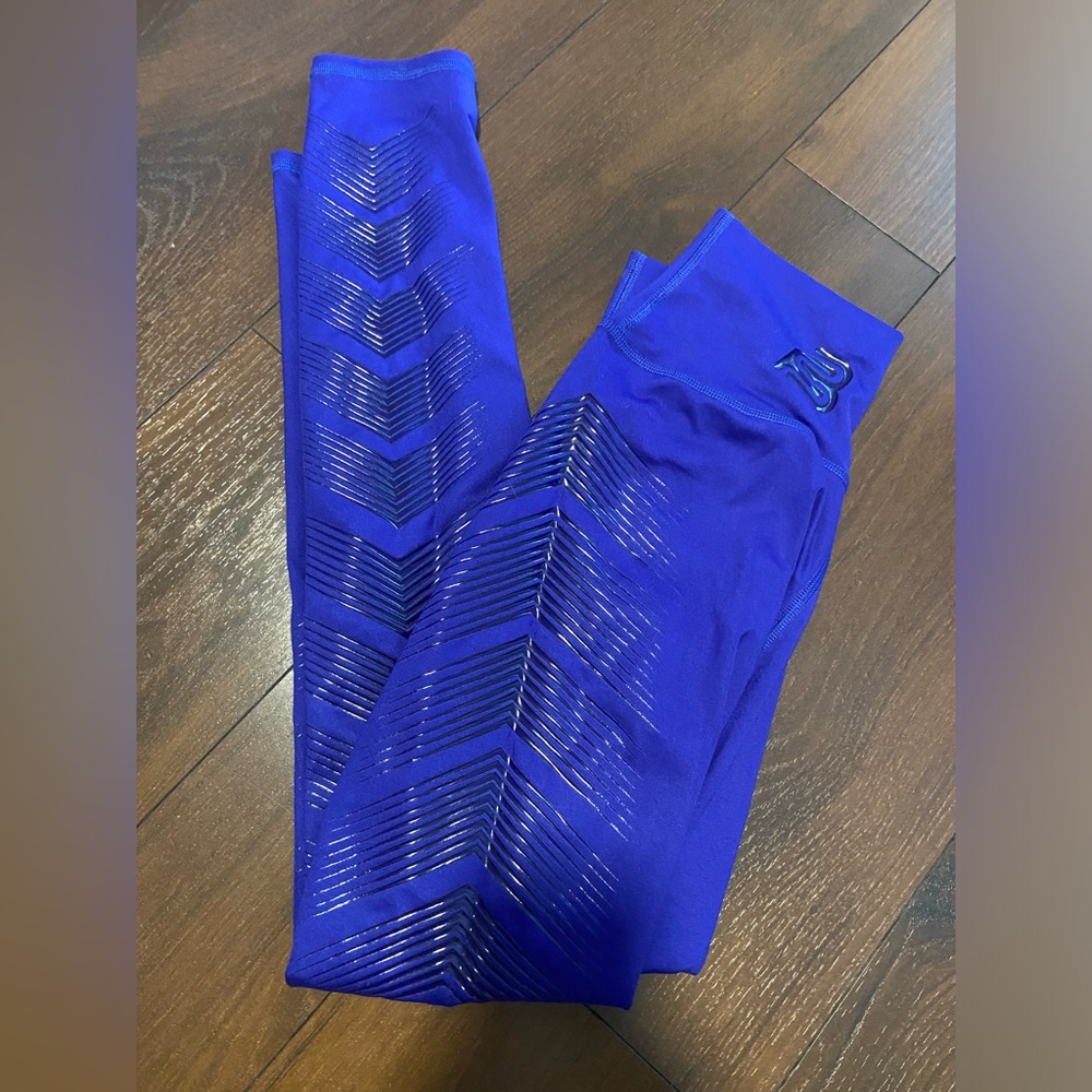 Befine Columbian womens Leggings blue rubberized unique size active